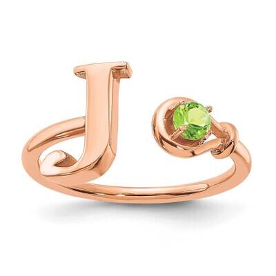 Rose-Plated Letter J Birthstone Ring Sterling Silver XNR81JRP, MPN: XNR81JRP, 196904017258