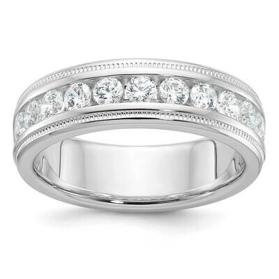 Ibgoodman Men&#39;s Polished Milgrain 11-Stone 1 Carat Aa Quality Diamond Ring 14k White Gold B90524-4W…