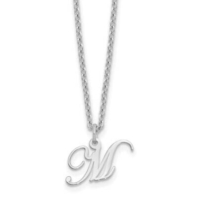 Letter M Initial Necklace Sterling Silver Rhodium-Plated XNA756SS/M, MPN: XNA756SS/M,