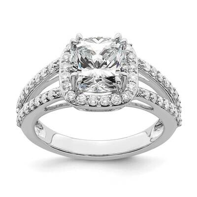 Halo Plus Holds 1.5 Carat 6.8mm Cushion Center 5/8 Carat Diamond Semi-Mount Engagement Ring 14k Whi…