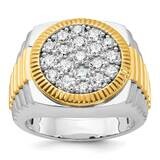 Ibgoodman Men&#39;s Polished Satin 2.1 Carat Diamond Complete Ring 14k Two-Tone Gold B59383-4WYAA by IB…