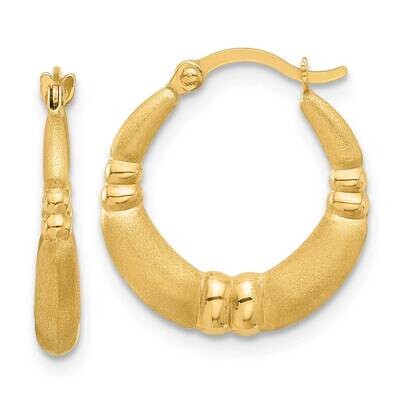 Satin Hoop Earrings 14k Polished Gold YE2142, MPN: YE2142,