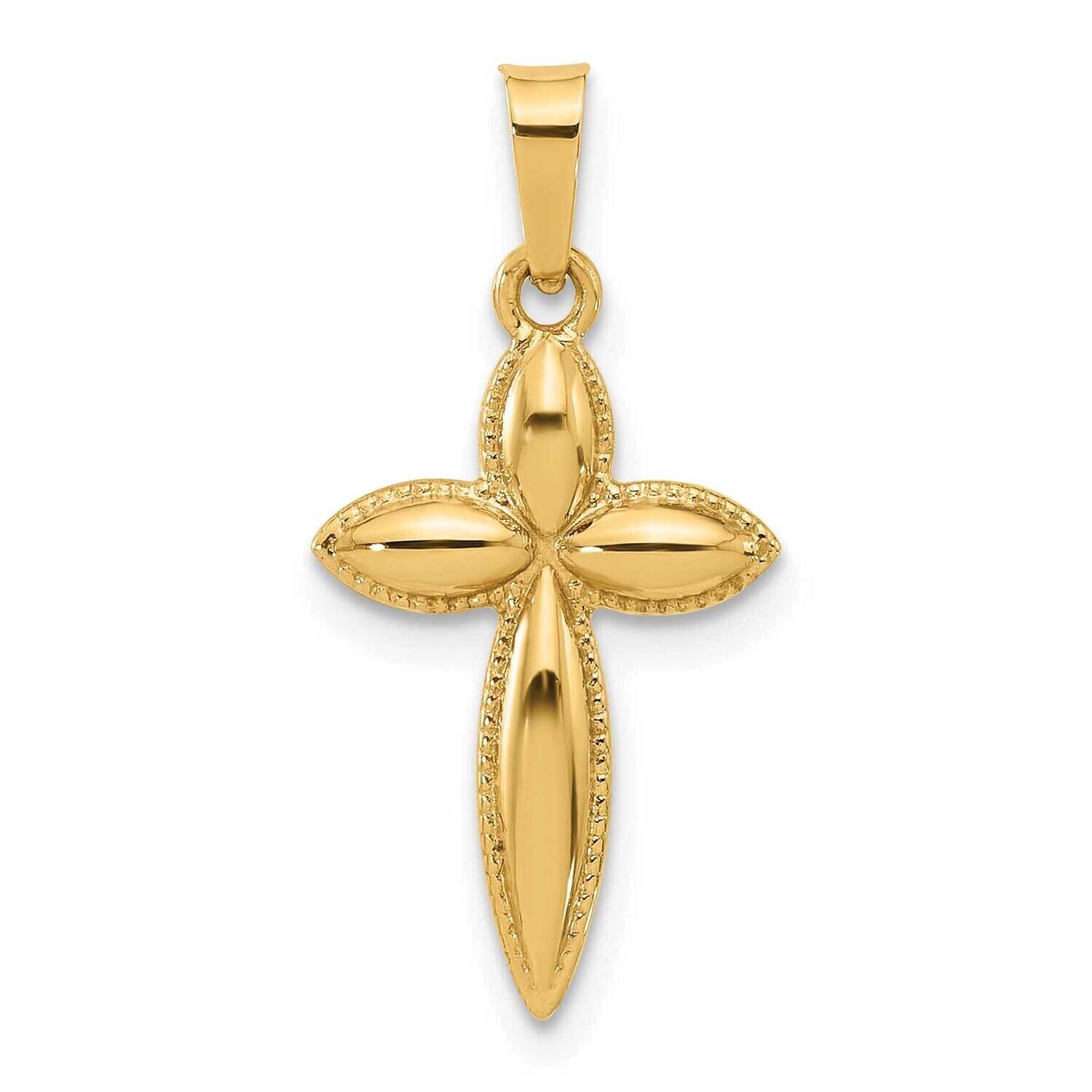 Beaded Hollow Edge Passion Cross Pendant 14k Polished Gold XR2084 by Men&#39;s Jewelry and Accessories,…