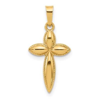 Beaded Hollow Edge Passion Cross Pendant 14k Polished Gold XR2084 by Men&#39;s Jewelry and Accessories,…