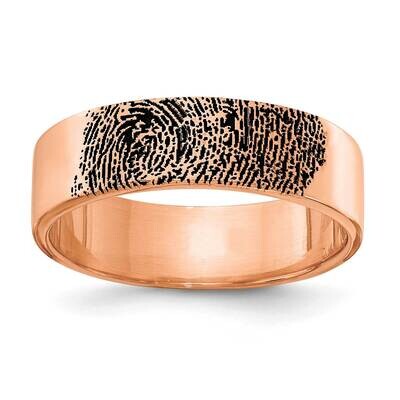 Rose-Plated Enameled Fingerprint Ring Sterling Silver XNR95RP, MPN: XNR95RP,