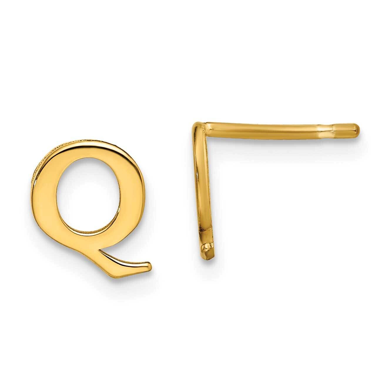 Gold-Plated Letter Q Initial Post Earrings Sterling Silver XNE46GP/Q, MPN: XNE46GP/Q,