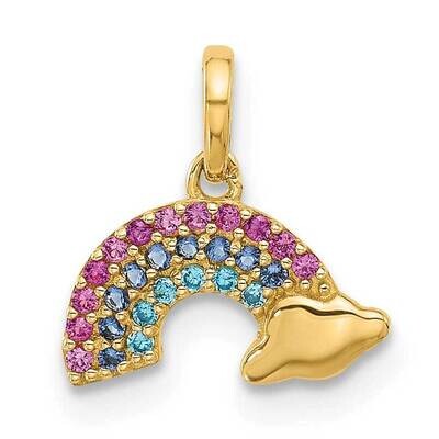 Multi-Color CZ Rainbow Pendant 14k Polished Gold YC1576, MPN: YC1576,