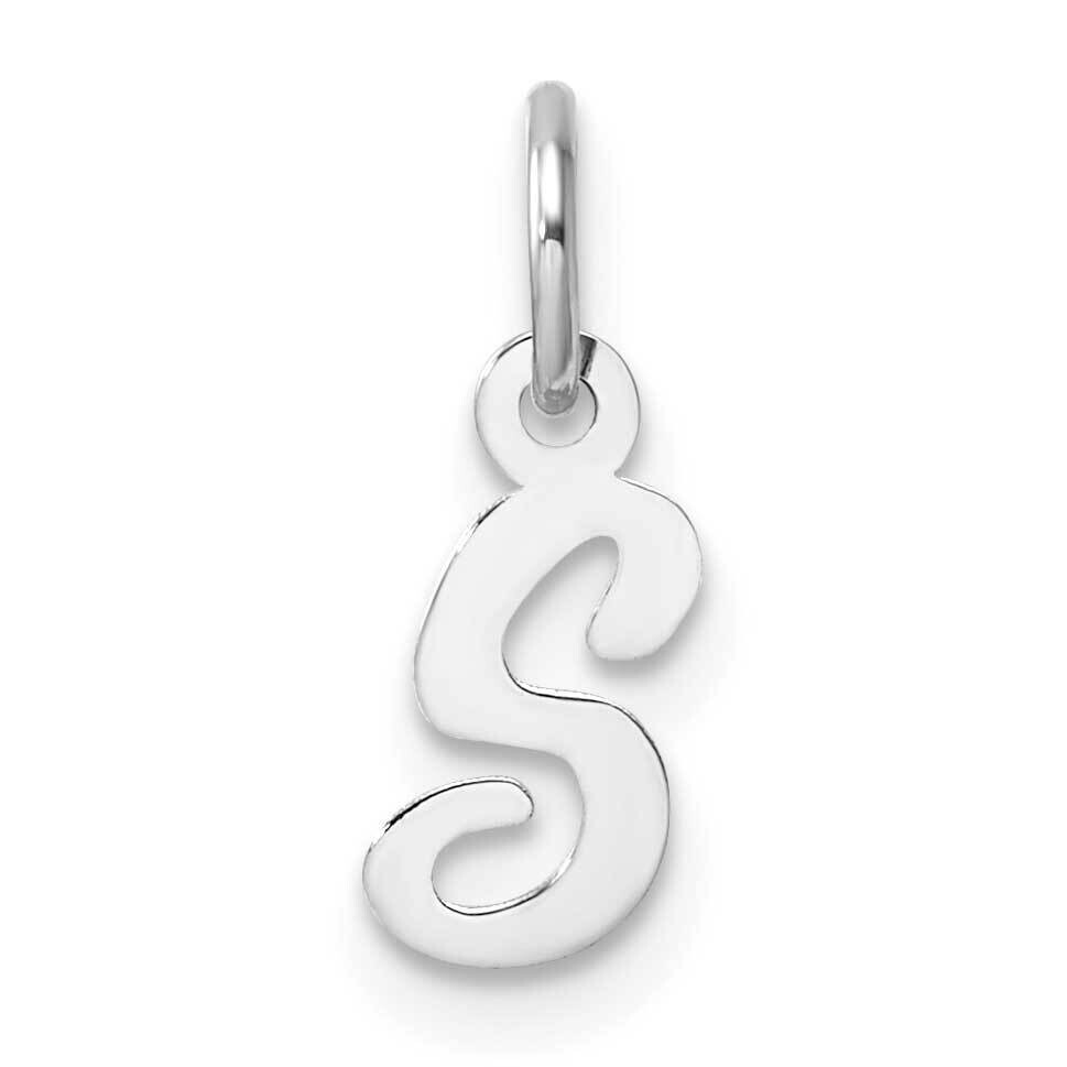 Small Script Letter S Initial Charm 14k White Gold YC1527S, MPN: YC1527S,
