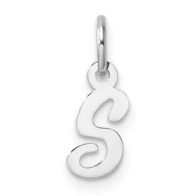 Small Script Letter S Initial Charm 14k White Gold YC1527S, MPN: YC1527S,