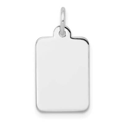 Plain .013 Gauge Rectangular Engravable Disc Charm 14k White Gold XWM285/13, MPN: XWM285/13,