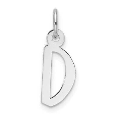 Slanted Block Letter D Initial Charm 14k White Gold YC1526D, MPN: YC1526D,