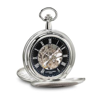 Charles Hubert Chrome-Finish Double Hunter Black Dial Pocket Watch XWA6595, MPN: XWA6595, 848870010…