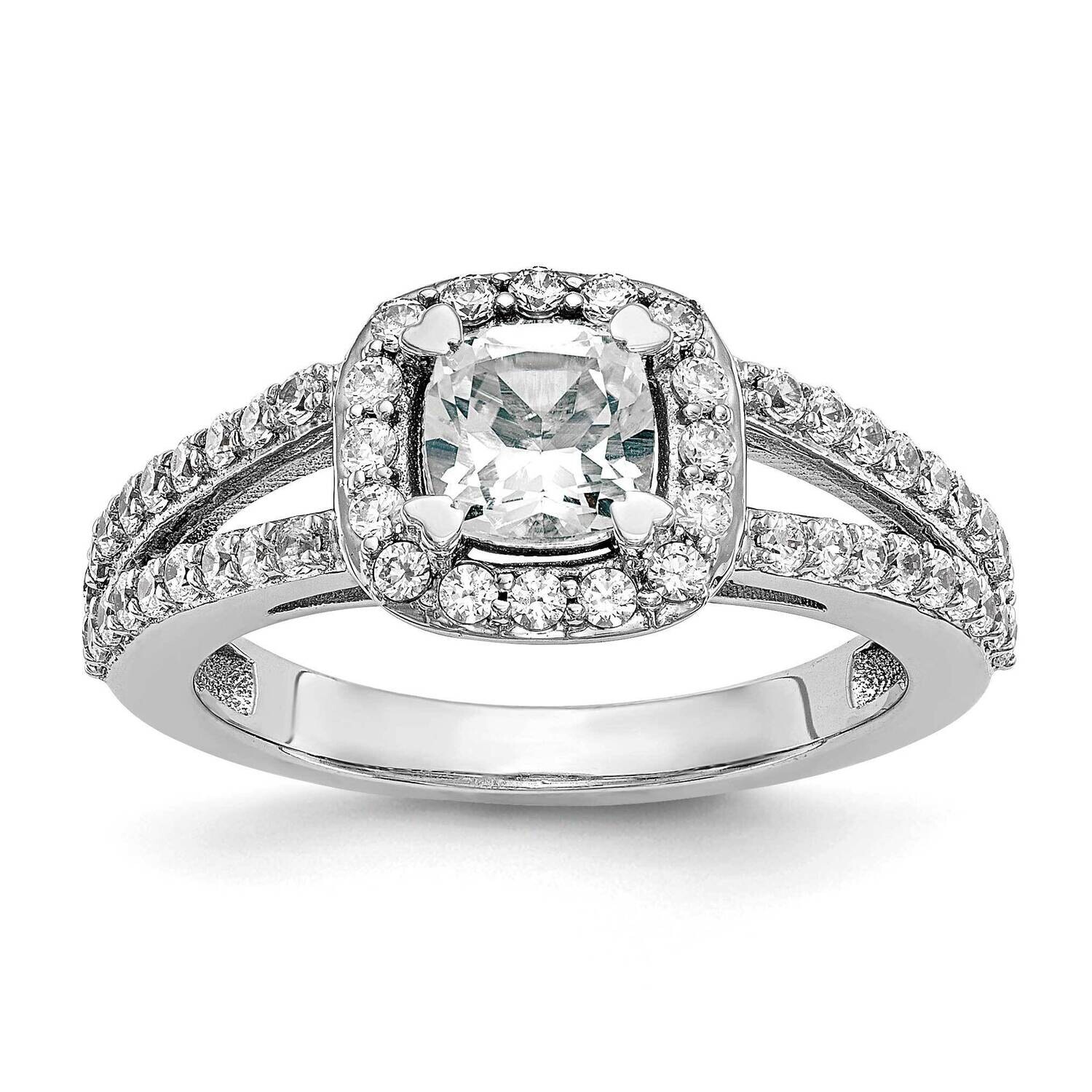 Halo Plus Holds 1 Carat 6.2mm Cushion Center 5/8 Carat Diamond Semi-Mount Engagement Ring 14k White…