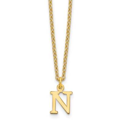 Gold-Plated Cutout Letter N Initial Necklace Sterling Silver XNA727GP/N, MPN: XNA727GP/N,