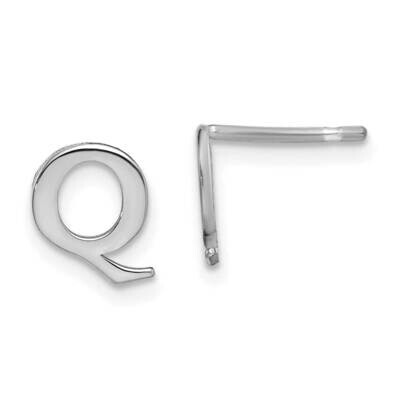 Letter Q Initial Post Earrings Sterling Silver Rhodium-Plated XNE46SS/Q, MPN: XNE46SS/Q,
