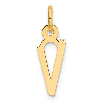Slanted Block Letter V Initial Charm 14k Gold YC1552V, MPN: YC1552V,