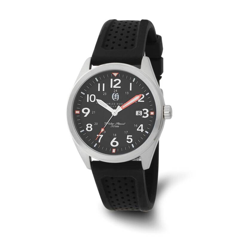 Charles Hubert Black Dial Watch Stainless Steel XWA6571