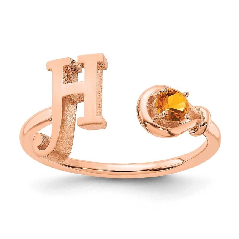 Rose-Plated Letter H Birthstone Ring Sterling Silver XNR81HRP