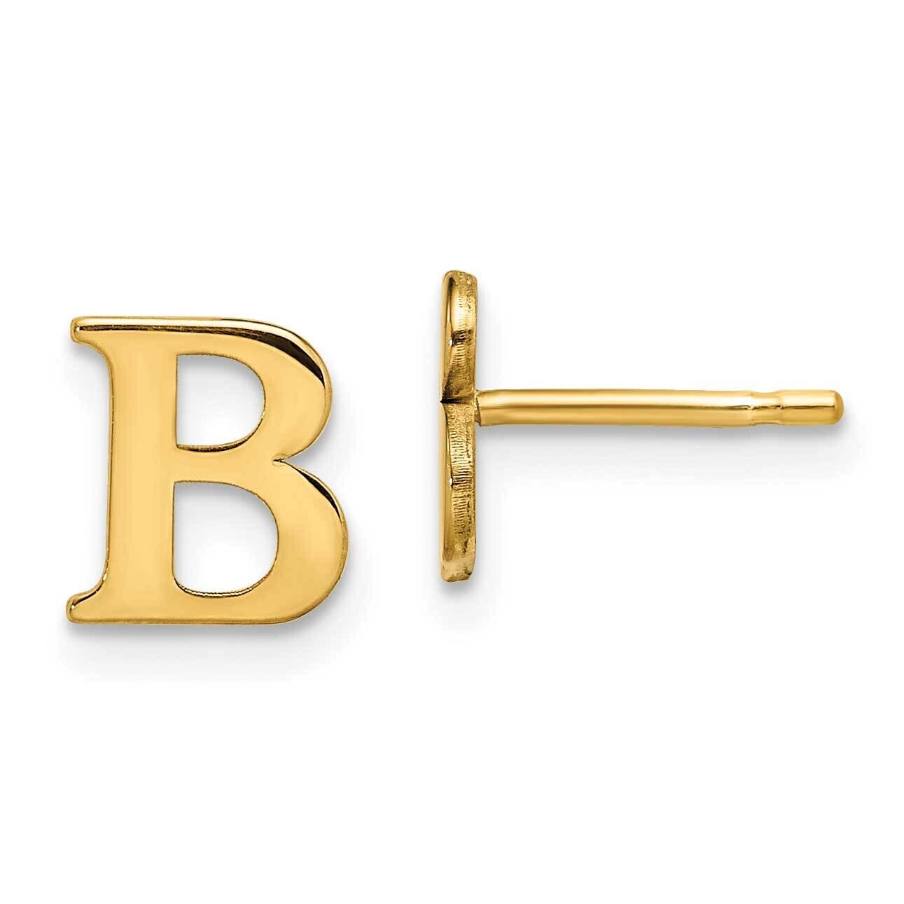 Gold-Plated Letter B Initial Post Earrings Sterling Silver XNE46GP/B, MPN: XNE46GP/B,