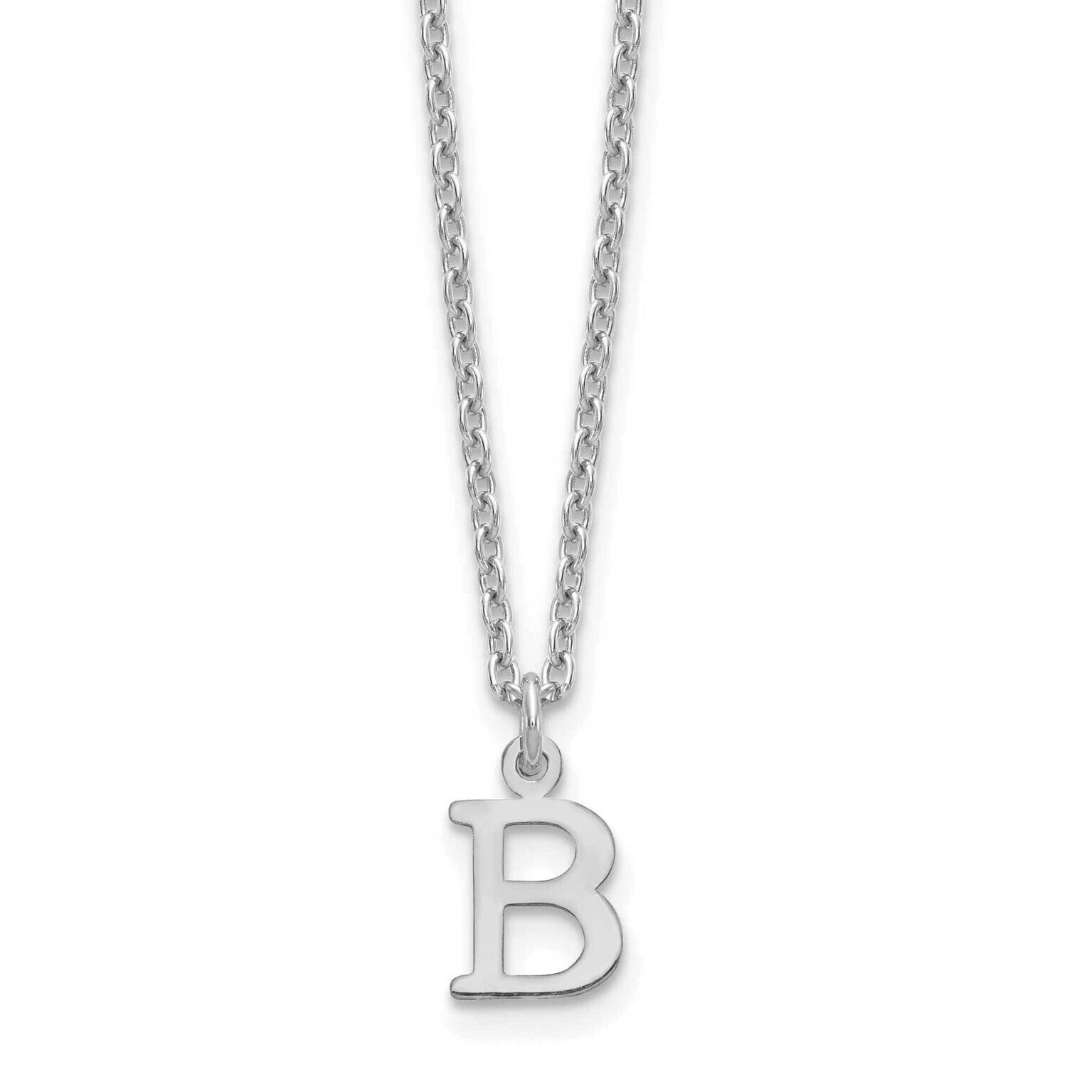 Cutout Letter B Initial Necklace Sterling Silver Rhodium-Plated XNA727SS/B, MPN: XNA727SS/B,