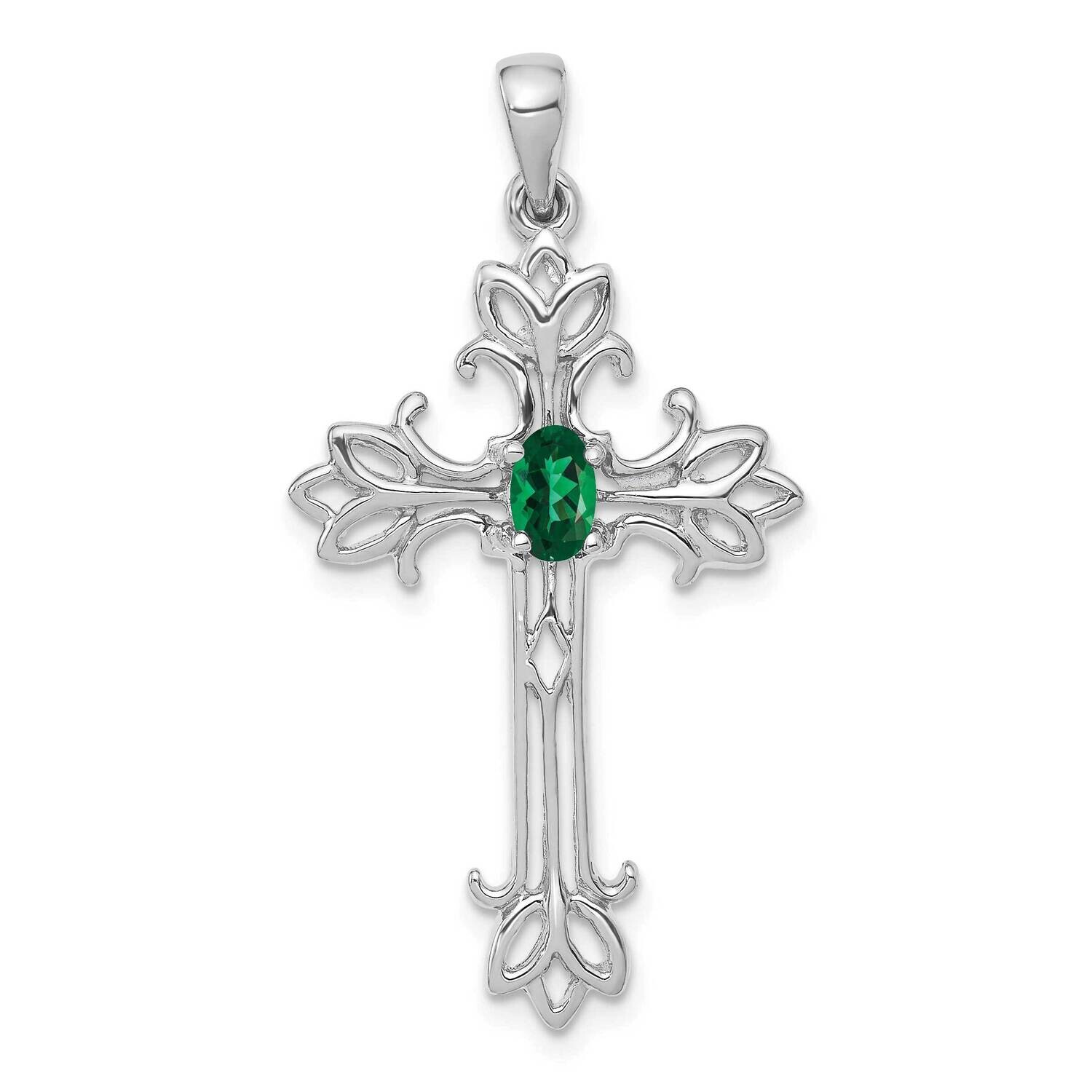 5X3mm Oval Mount St. Helens Cross Pendant 14k White Gold XP1775WMS, MPN: XP1775WMS, 883957203683