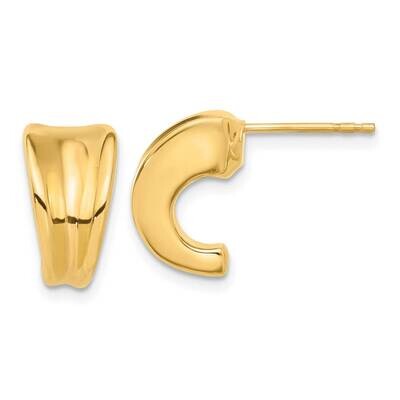 J-Hoop Post Earrings 14k Polished Gold YE2185, MPN: YE2185,