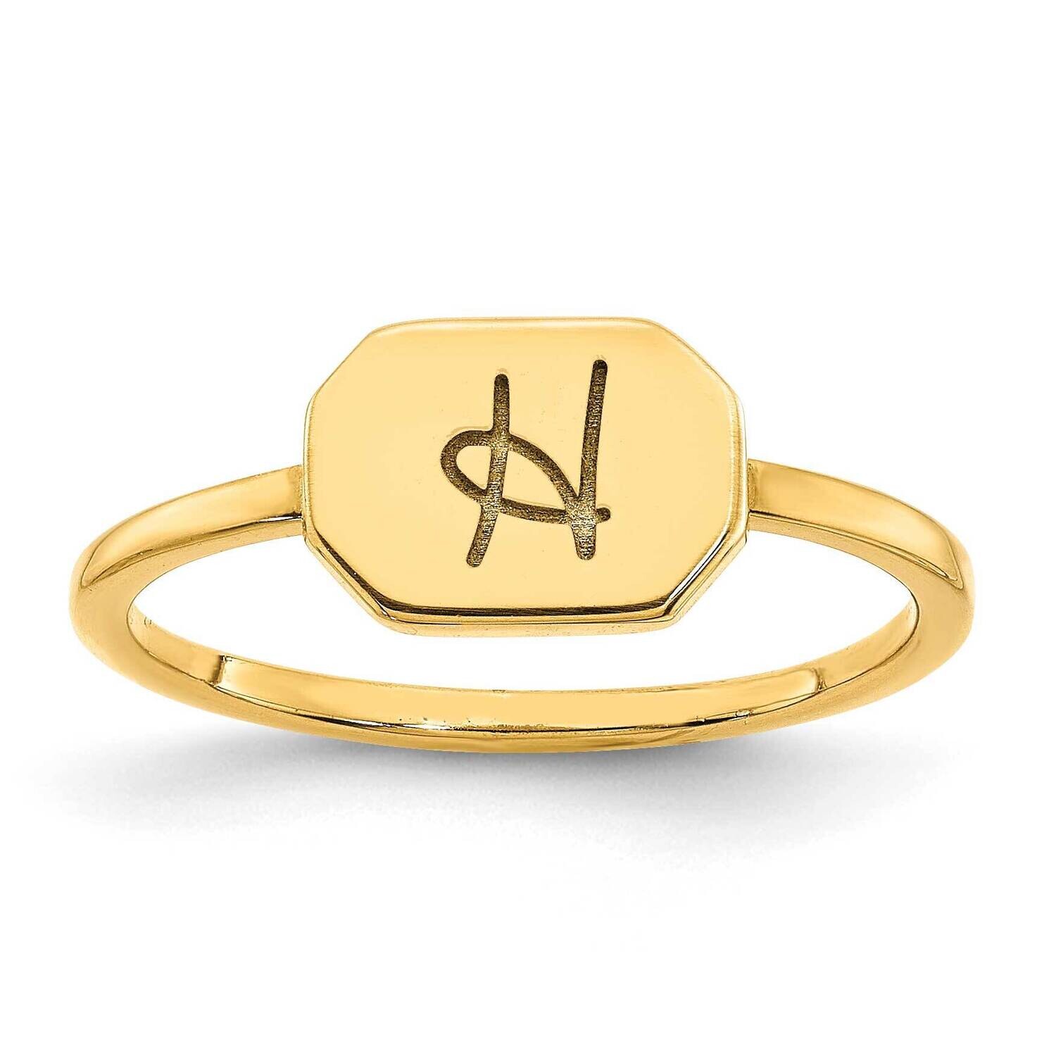 Initial Octagon Signet Ring 14k Gold XNR126Y, MPN: XNR126Y, 196904020159