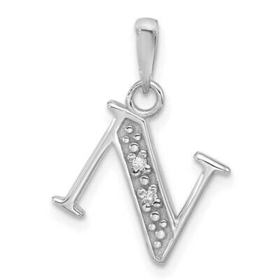 Diamond Letter N Initial Pendant 14k White Gold YC1541WN, MPN: YC1541WN,