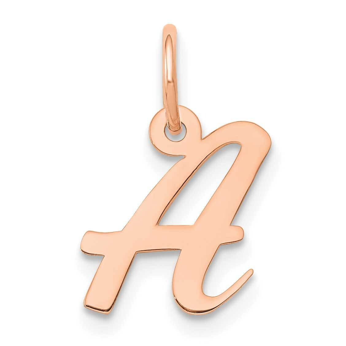 Small Script Letter A Initial Charm 14k Rose Gold YC658RA