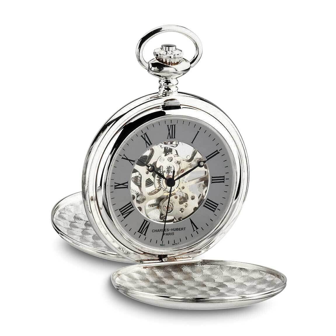 Charles Hubert Chrome-Finish Double Hunter Grey Dial Pocket Watch XWA6592, MPN: XWA6592, 8488700102…