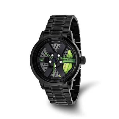 Mason Sales Black Ip-Plated Green Race Car Rim Watch Stainless Steel XWA6555, MPN: XWA6555,