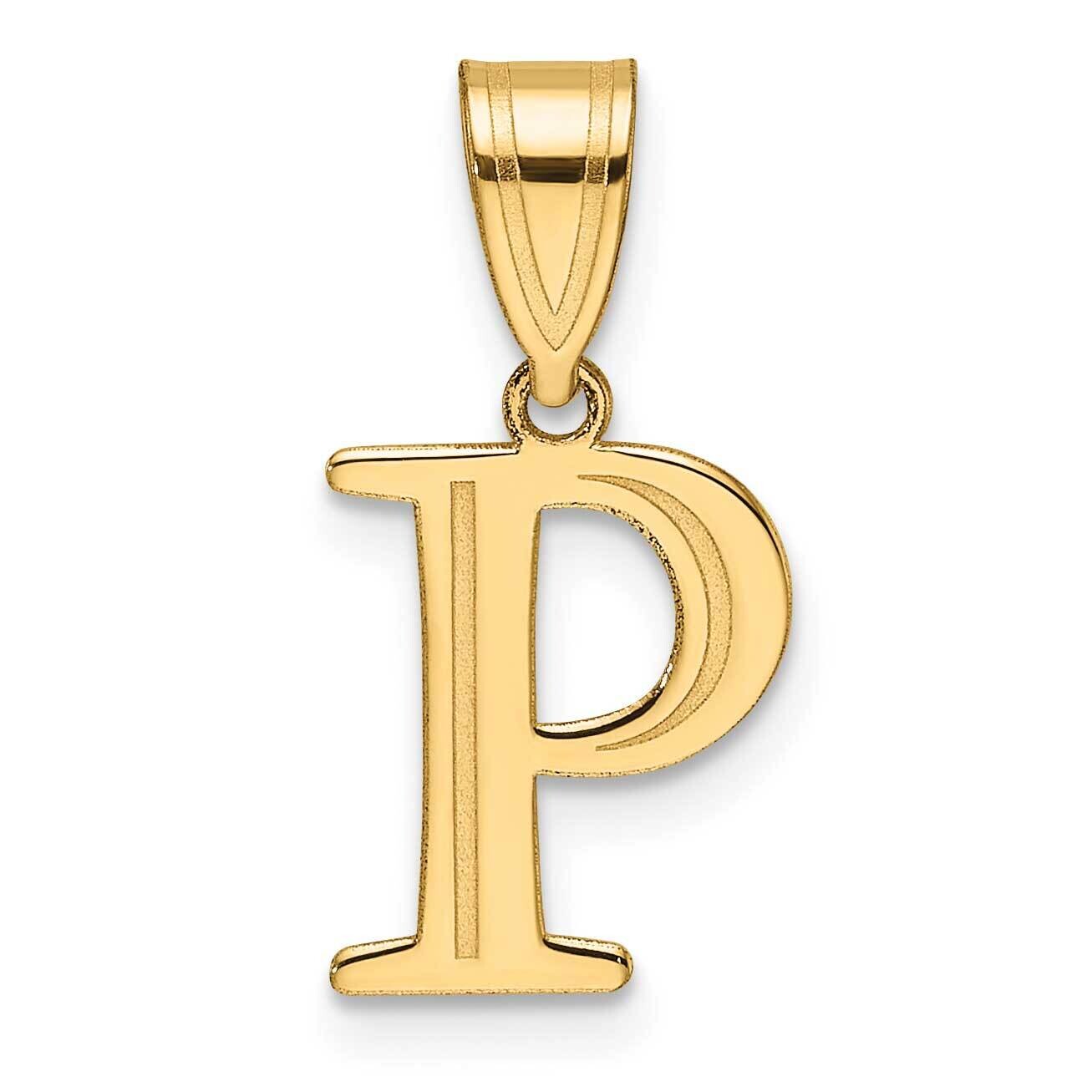 Etched Letter P Initial Pendant 14k Polished Gold YC1539P