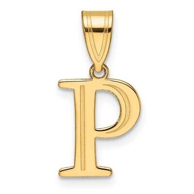 Etched Letter P Initial Pendant 14k Polished Gold YC1539P, MPN: YC1539P,