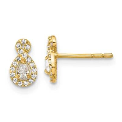 CZ Infinity Post Earrings 14k Polished Gold YE2188, MPN: YE2188,
