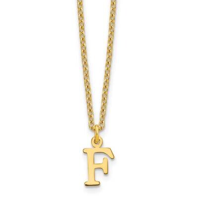 Gold-Plated Cutout Letter F Initial Necklace Sterling Silver XNA727GP/F, MPN: XNA727GP/F,
