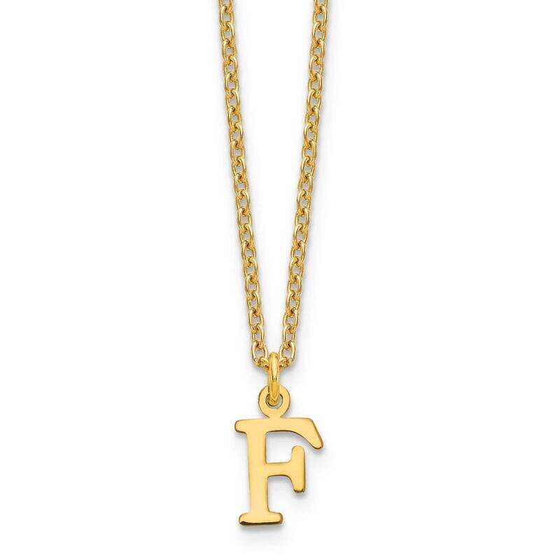 Gold-Plated Cutout Letter F Initial Necklace Sterling Silver XNA727GP/F