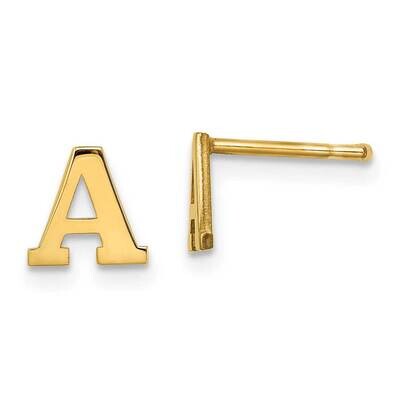 Gold-Plated Letter A Initial Post Earrings Sterling Silver XNE46GP/A, MPN: XNE46GP/A,