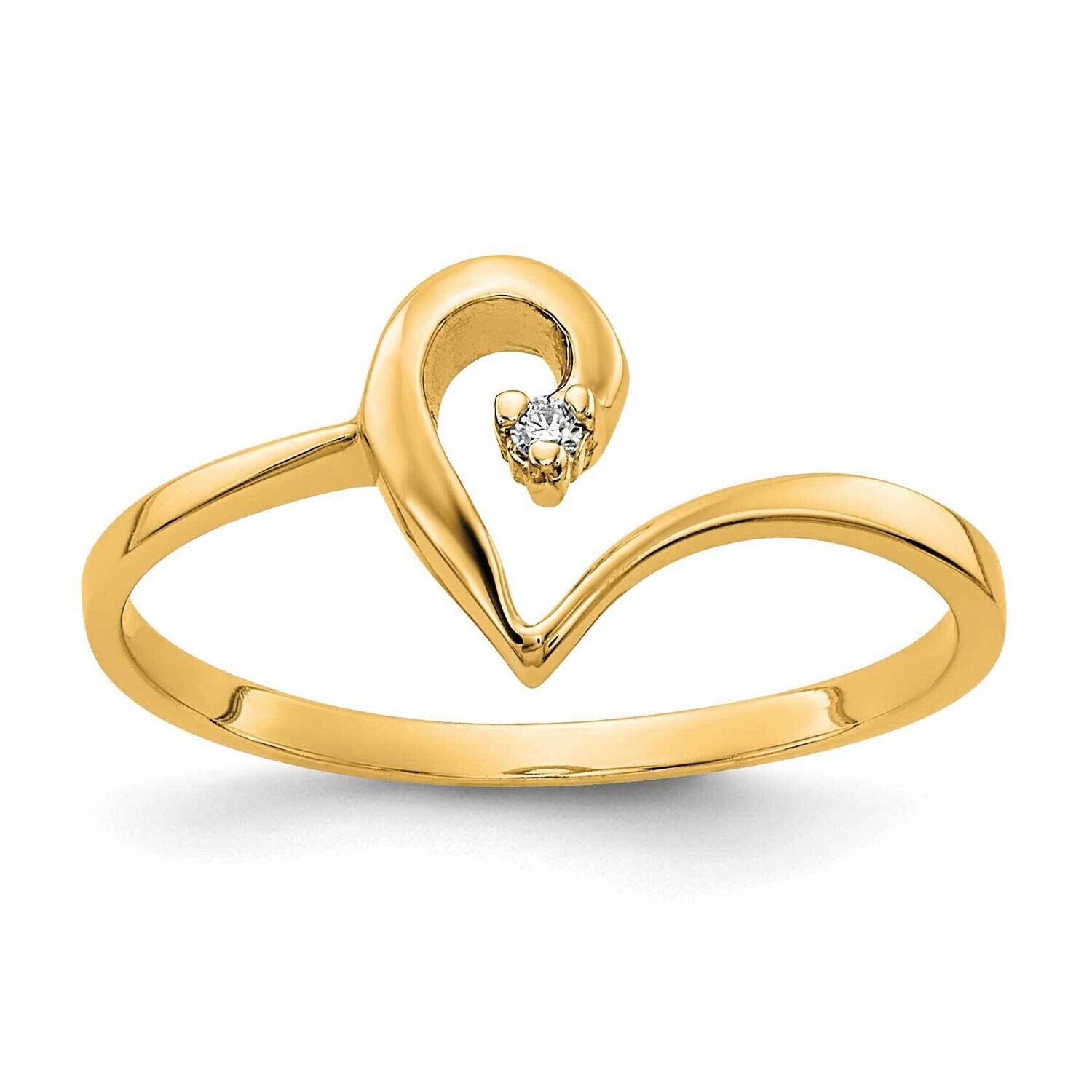 .01Ct. Diamond Heart Ring Mounting 14k Polished Gold Y1829Y