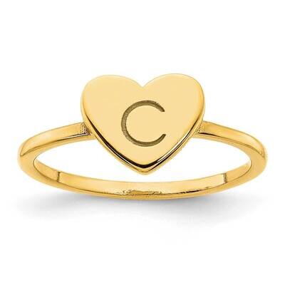 Initial Heart Signet Ring 14k Gold XNR124Y, MPN: XNR124Y, 196904020357