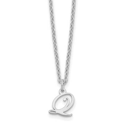Letter Q Initial Necklace Sterling Silver Rhodium-Plated XNA756SS/Q, MPN: XNA756SS/Q,