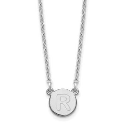 Tiny Circle Block Letter R Initial Necklace Sterling Silver Rhodium-Plated XNA722SS/R, MPN: XNA722S…