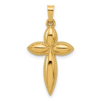 Beaded Hollow Edge Passion Cross Pendant 14k Polished Gold XR2085 by Men&#39;s Jewelry and Accessories,…