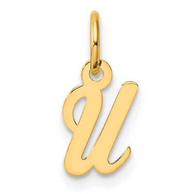 Small Script Letter U Initial Charm 14k Gold YC1553U, MPN: YC1553U,