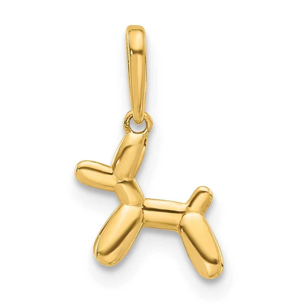 3D Ballon Puppy Pendant Charm 14k Polished Gold YC1588