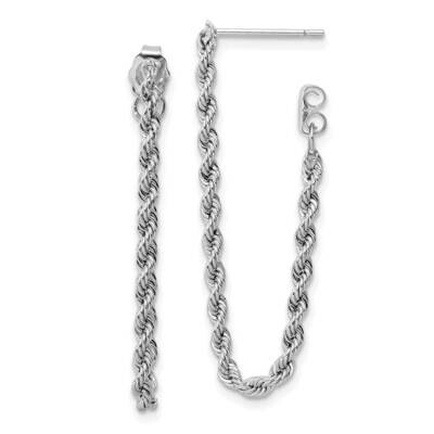 Polished Rope Dangle Earrings 14k White Gold YE1927W, MPN: YE1927W,