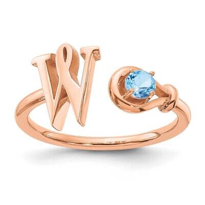 Rose-Plated Letter W Birthstone Ring Sterling Silver XNR81WRP, MPN: XNR81WRP, 196904015957