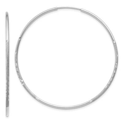 1.25mm Diamond-Cut Endless Hoop Earring 14k White Gold XY1222W, MPN: XY1222W,