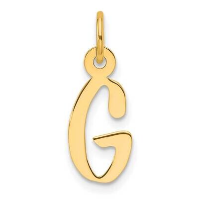 Slanted Block Letter G Initial Charm 14k Gold YC1552G, MPN: YC1552G,