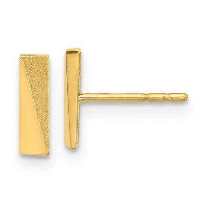 Satin Bar Post Earrings 14k Polished Gold YE2161, MPN: YE2161,