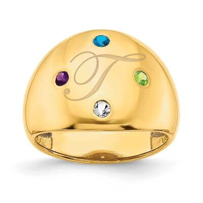 4 Birthstone Personalized Cigar Ring 14k Gold XNR112Y, MPN: XNR112Y,